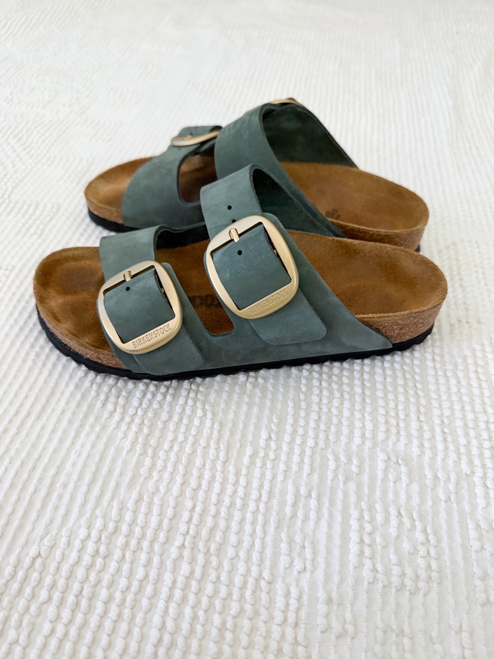 Birkenstock Arizona Big Buckle Thyme Green Leather Sandals Size 36 - Picture 4 of 7